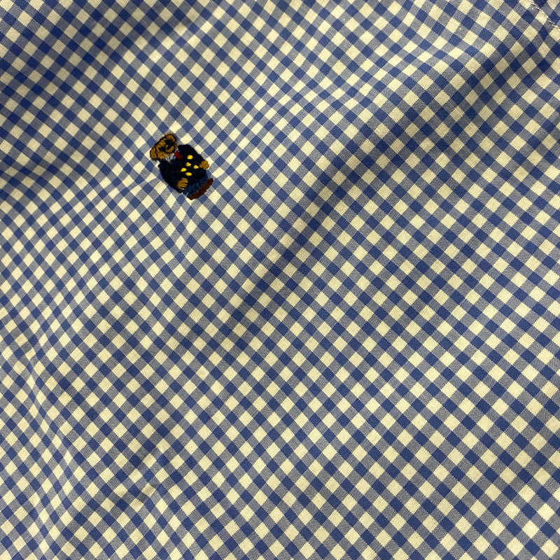 【中古品】【メンズ】 POLO BEAR CHECK LS SHIRT ポロベア チェック ロングスリーブ シャツ 長袖 トップス 147-260206-kh-10-izu サイズ：M カラー：ブルー×ホワイト 万代Net店