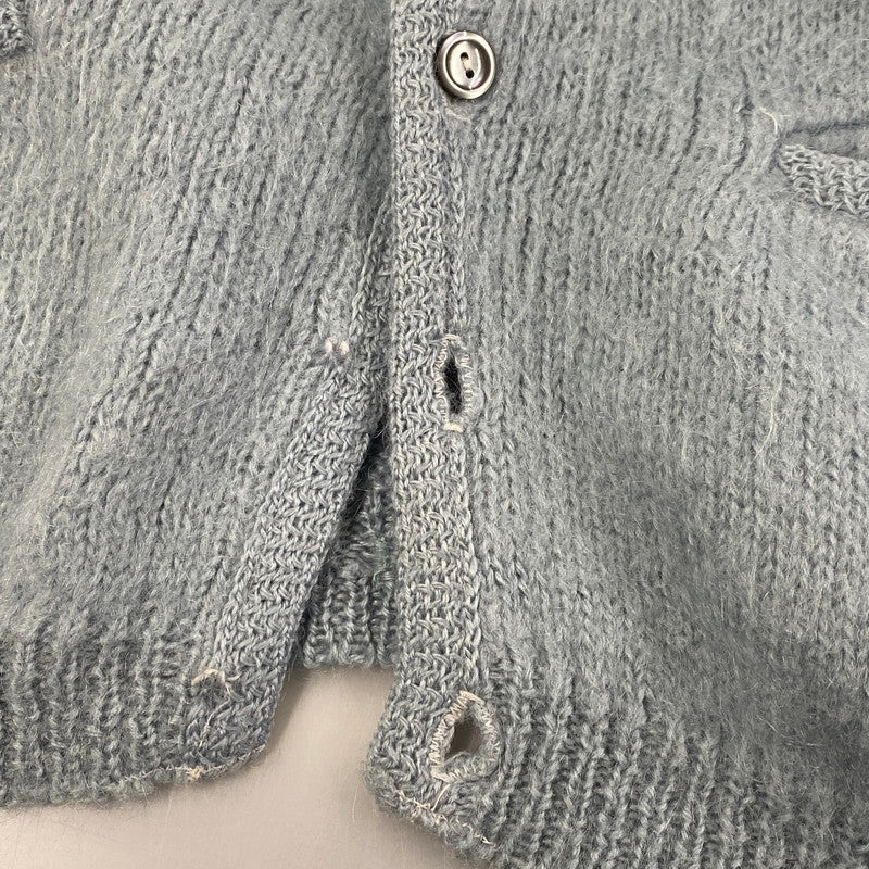 【現状渡し品】【メンズ】 VINTAGE 推定 60S MOHAIR CARDIGAN モヘア カーディガン トップス 長袖 146-260209-cs-08-izu サイズ：不明 カラー：ライトブルー 万代Net店