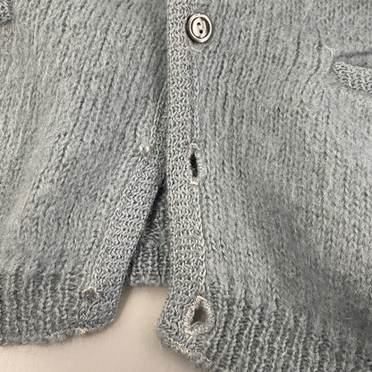 【現状渡し品】【メンズ】 VINTAGE 推定 60S MOHAIR CARDIGAN モヘア カーディガン トップス 長袖 146-260209-cs-08-izu サイズ：不明 カラー：ライトブルー 万代Net店