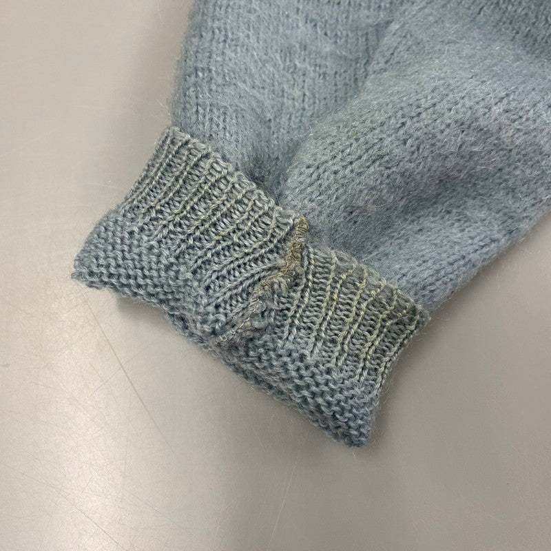 【現状渡し品】【メンズ】 VINTAGE 推定 60S MOHAIR CARDIGAN モヘア カーディガン トップス 長袖 146-260209-cs-08-izu サイズ：不明 カラー：ライトブルー 万代Net店