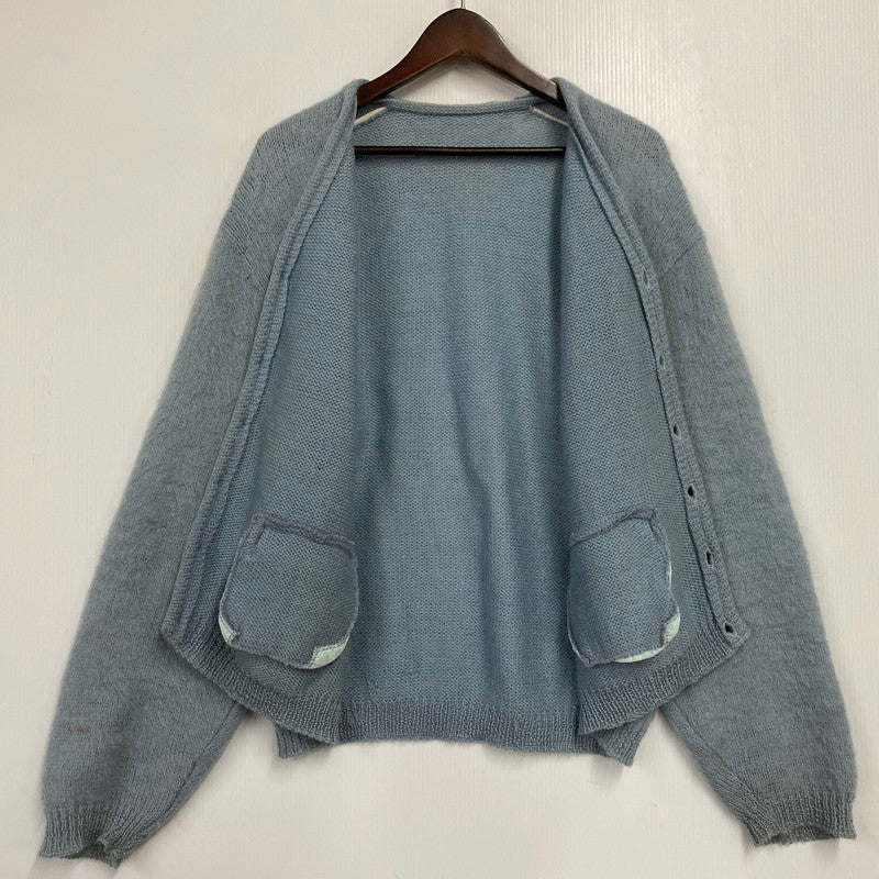 【現状渡し品】【メンズ】 VINTAGE 推定 60S MOHAIR CARDIGAN モヘア カーディガン トップス 長袖 146-260209-cs-08-izu サイズ：不明 カラー：ライトブルー 万代Net店