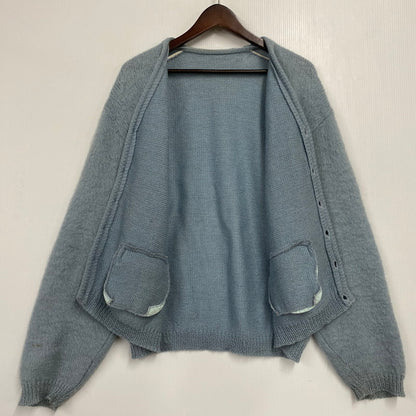 【現状渡し品】【メンズ】 VINTAGE 推定 60S MOHAIR CARDIGAN モヘア カーディガン トップス 長袖 146-260209-cs-08-izu サイズ：不明 カラー：ライトブルー 万代Net店