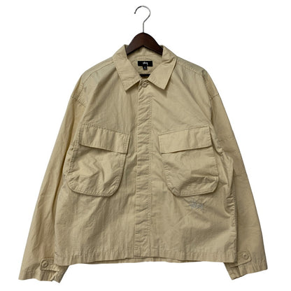 【中古品】【メンズ】 STUSSY ステューシー MILITARY OVERSHIRT ミリタリー オーバーシャツ トップス 142-260424-kh-02-izu サイズ：M カラー：クリーム 万代Net店