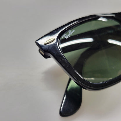 【中古品】【メンズ/レディース】 Ray-Ban レイバン RB2140 ORIGINAL WAYFARER CLASSIC SUNGLASSES オリジナル ウェイファーラー クラシック サングラス 203-260207-cs-01-izu サイズ：50□22 カラー：ブラック×グリーン 万代Net店