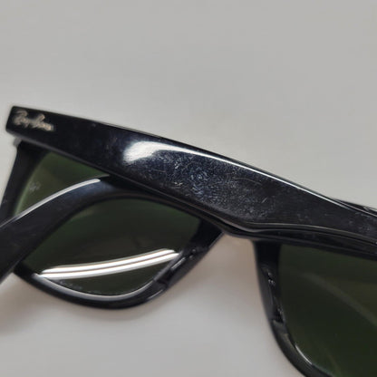 【中古品】【メンズ/レディース】 Ray-Ban レイバン RB2140 ORIGINAL WAYFARER CLASSIC SUNGLASSES オリジナル ウェイファーラー クラシック サングラス 203-260207-cs-01-izu サイズ：50□22 カラー：ブラック×グリーン 万代Net店