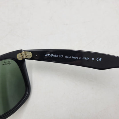 【中古品】【メンズ/レディース】 Ray-Ban レイバン RB2140 ORIGINAL WAYFARER CLASSIC SUNGLASSES オリジナル ウェイファーラー クラシック サングラス 203-260207-cs-01-izu サイズ：50□22 カラー：ブラック×グリーン 万代Net店