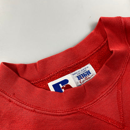 【中古品】【メンズ】 RUSSELL ATHLETIC ラッセル アスレチック 90’S USA製 ESKIMO JOE'S V GAZETTE SWEAT SHIRT エスキモー ジョーズ ブイ ガゼット スウェット シャツ トップス 長袖 146-260207-cs-22-izu サイズ：L カラー：レッド 万代Net店