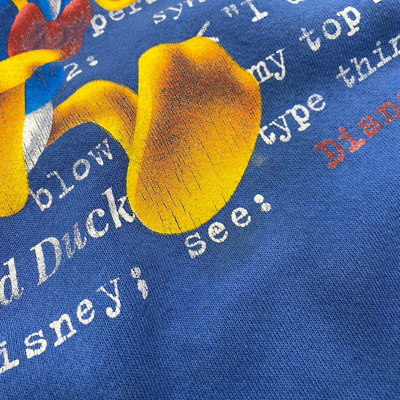 【中古品】【メンズ】 MICKEY INC ミッキー インク 90’S USA製 DONALD DUCK PRINT SWEAT SHIRT ドナルドダック プリント スウェット シャツ トップス 長袖 146-260207-cs-21-izu サイズ：M カラー：ブルー 万代Net店