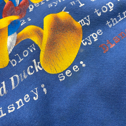 【中古品】【メンズ】 MICKEY INC ミッキー インク 90’S USA製 DONALD DUCK PRINT SWEAT SHIRT ドナルドダック プリント スウェット シャツ トップス 長袖 146-260207-cs-21-izu サイズ：M カラー：ブルー 万代Net店