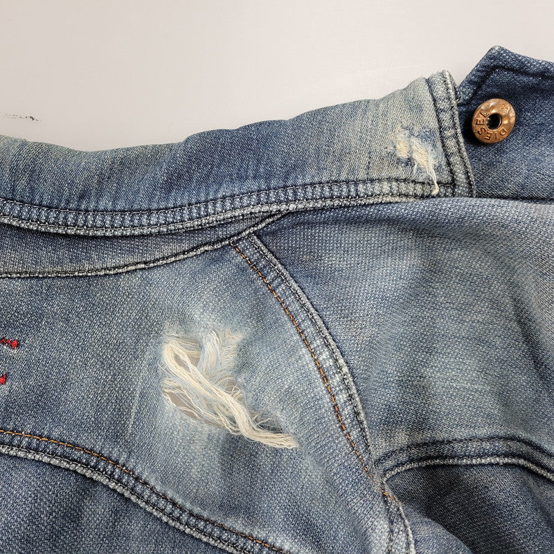 【現状渡し品】【メンズ】 ELSHAR.NE DENIM JACKET デニムジャケット アウター 141-260208-as-10-izu サイズ：S カラー：インディゴ 万代Net店