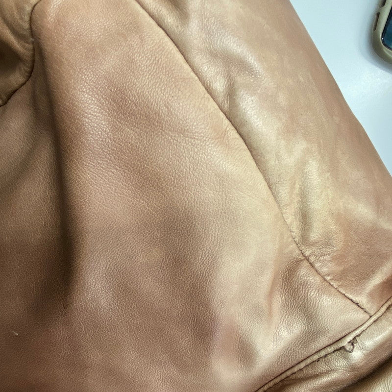 【現状渡し品】【メンズ】 TIME＆TIDE タイム アンド タイド 韓国製 LEATHER DOWN JACKET レザー ダウン ジャケット アウター 146-260205-ya-07-izu サイズ：L カラー：ブラウン 万代Net店