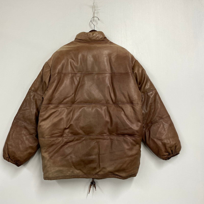 【現状渡し品】【メンズ】 TIME＆TIDE タイム アンド タイド 韓国製 LEATHER DOWN JACKET レザー ダウン ジャケット アウター 146-260205-ya-07-izu サイズ：L カラー：ブラウン 万代Net店
