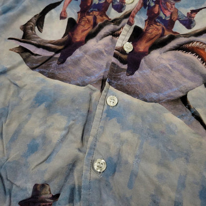 【中古品】【メンズ】 RHUDE ルード BLUE SHARK HAWAIIAN S/S SHIRT ハワイアン ショートスリーブ シャツ 半袖 トップス 142-260208-as-18-izu サイズ：S カラー：ブルー系 万代Net店