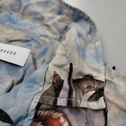 【中古品】【メンズ】 RHUDE ルード BLUE SHARK HAWAIIAN S/S SHIRT ハワイアン ショートスリーブ シャツ 半袖 トップス 142-260208-as-18-izu サイズ：S カラー：ブルー系 万代Net店
