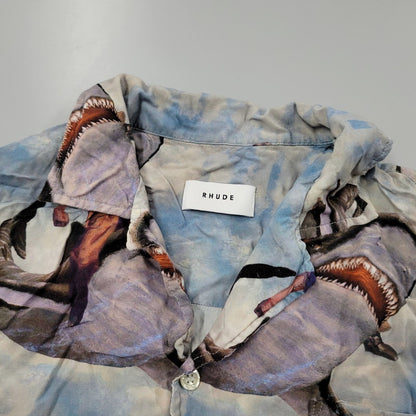 【中古品】【メンズ】 RHUDE ルード BLUE SHARK HAWAIIAN S/S SHIRT ハワイアン ショートスリーブ シャツ 半袖 トップス 142-260208-as-18-izu サイズ：S カラー：ブルー系 万代Net店
