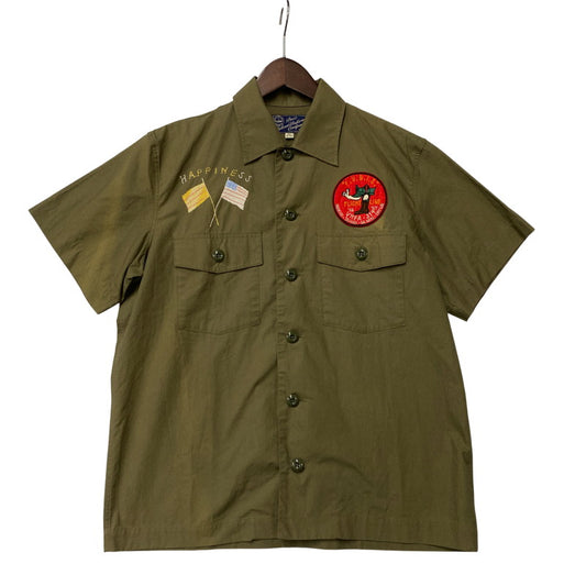 【中古品】【メンズ】 BR38145 VIET-NAM SHIRT "SAIGON" ベトナム シャツ サイゴン トップス 半袖 145-260212-cs-08-izu サイズ：15-15.5 カラー：カーキ 万代Net店