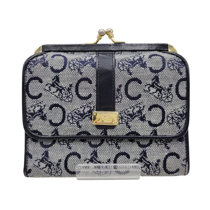 【中古品】【レディース】 CELINE セリーヌ C マカダム柄 ガマ口 財布 181-260206-kh-04-izu カラー：ネイビー系 万代Net店