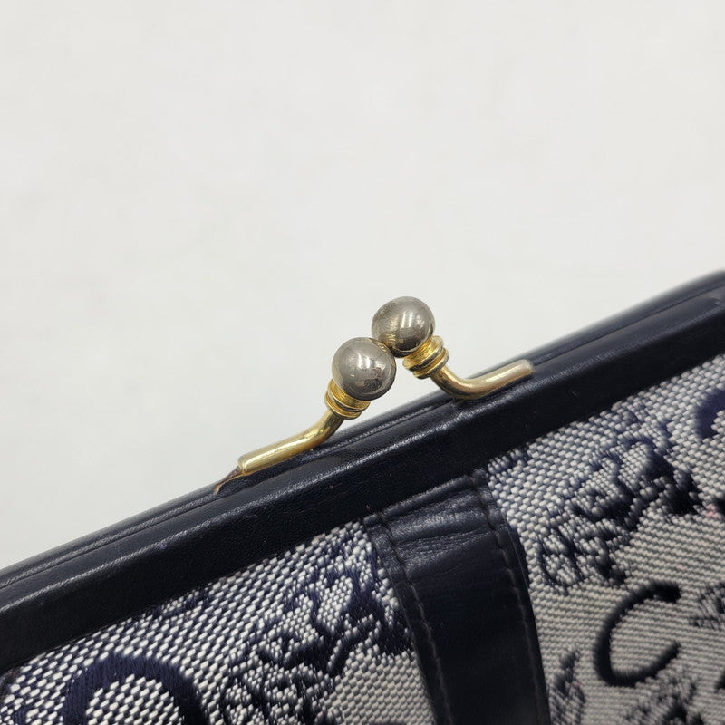 【中古品】【レディース】 CELINE セリーヌ C マカダム柄 ガマ口 財布 181-260206-kh-04-izu カラー：ネイビー系 万代Net店