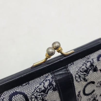 【中古品】【レディース】 CELINE セリーヌ C マカダム柄 ガマ口 財布 181-260206-kh-04-izu カラー：ネイビー系 万代Net店