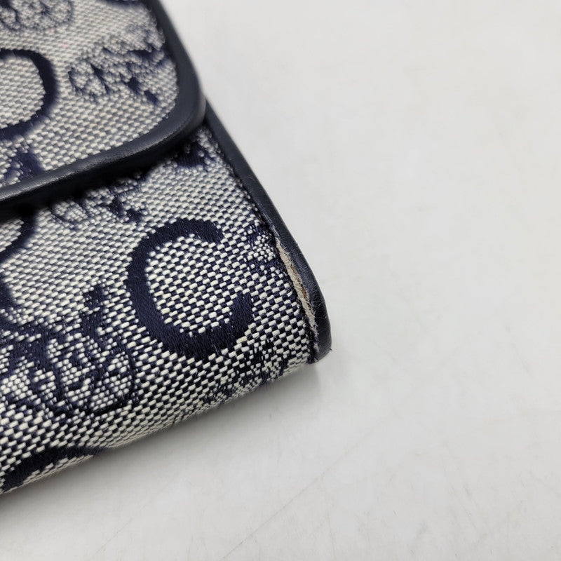 【中古品】【レディース】 CELINE セリーヌ C マカダム柄 ガマ口 財布 181-260206-kh-04-izu カラー：ネイビー系 万代Net店