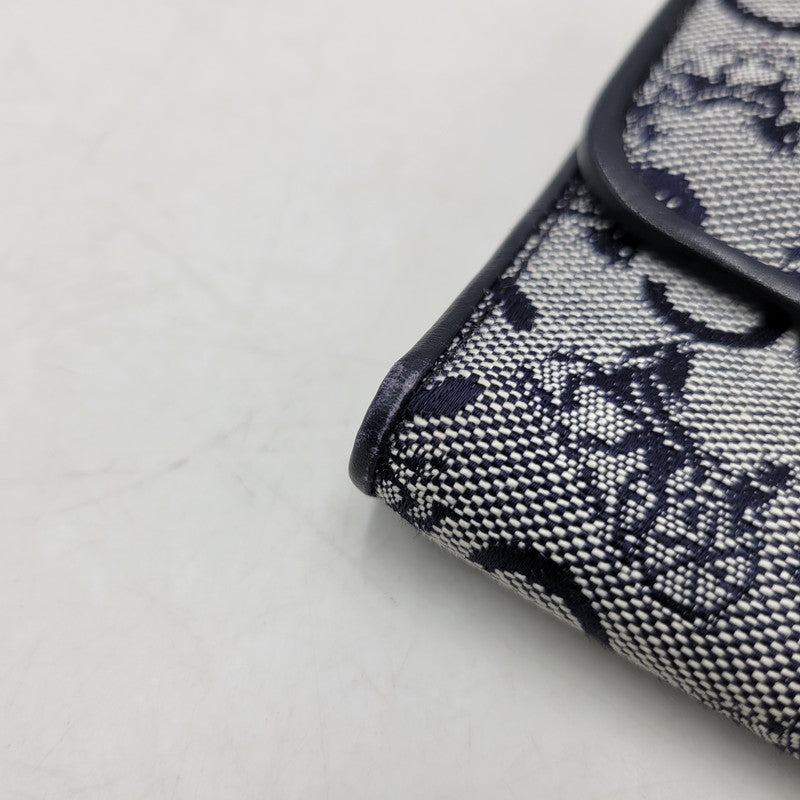 【中古品】【レディース】 CELINE セリーヌ C マカダム柄 ガマ口 財布 181-260206-kh-04-izu カラー：ネイビー系 万代Net店