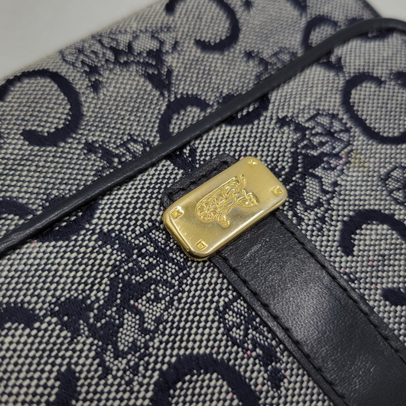 【中古品】【レディース】 CELINE セリーヌ C マカダム柄 ガマ口 財布 181-260206-kh-04-izu カラー：ネイビー系 万代Net店