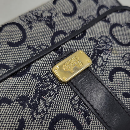 【中古品】【レディース】 CELINE セリーヌ C マカダム柄 ガマ口 財布 181-260206-kh-04-izu カラー：ネイビー系 万代Net店