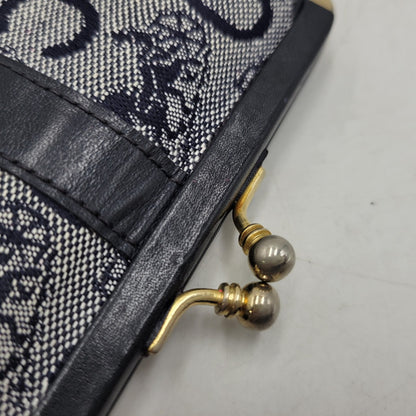 【中古品】【レディース】 CELINE セリーヌ C マカダム柄 ガマ口 財布 181-260206-kh-04-izu カラー：ネイビー系 万代Net店