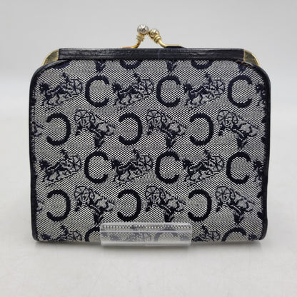 【中古品】【レディース】 CELINE セリーヌ C マカダム柄 ガマ口 財布 181-260206-kh-04-izu カラー：ネイビー系 万代Net店