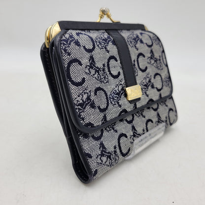 【中古品】【レディース】 CELINE セリーヌ C マカダム柄 ガマ口 財布 181-260206-kh-04-izu カラー：ネイビー系 万代Net店