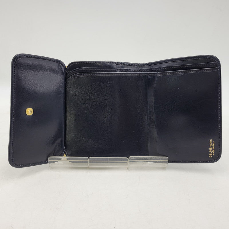 【中古品】【レディース】 CELINE セリーヌ C マカダム柄 ガマ口 財布 181-260206-kh-04-izu カラー：ネイビー系 万代Net店