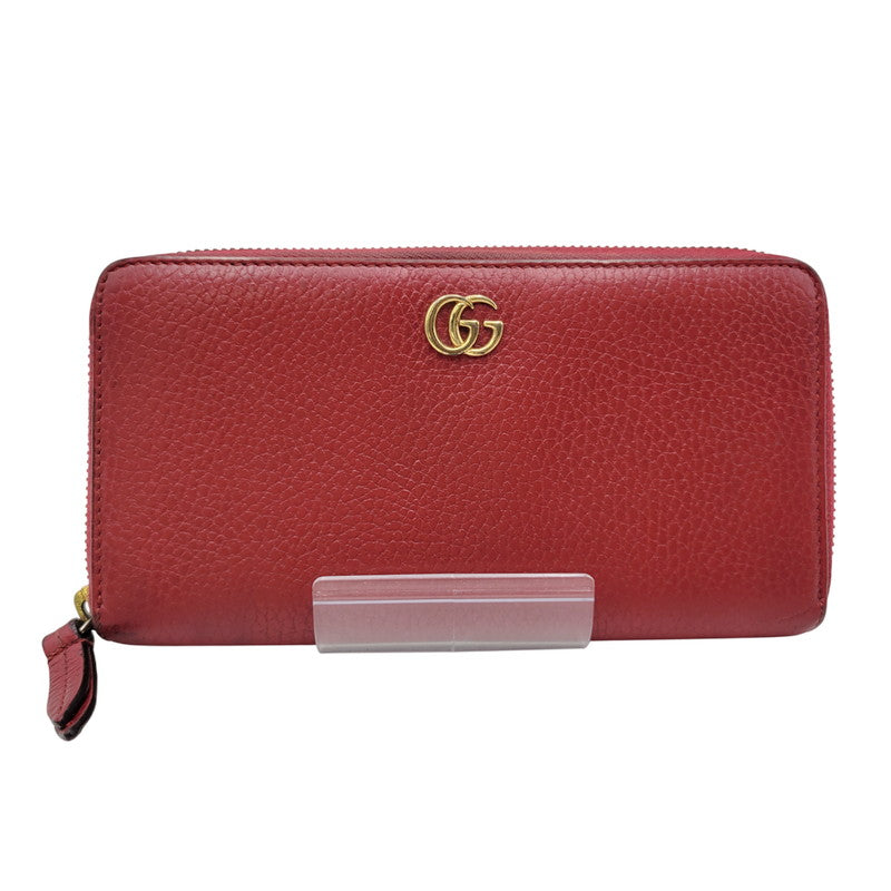 【中古品】【レディース】 456117 GG マーモント ラウンドジップ ウォレット ダブルG 財布 181-260206-kh-03-izu カラー：レッド 万代Net店