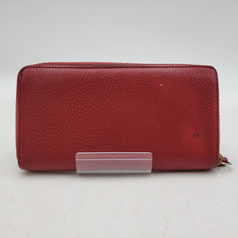 【中古品】【レディース】 456117 GG マーモント ラウンドジップ ウォレット ダブルG 財布 181-260206-kh-03-izu カラー：レッド 万代Net店