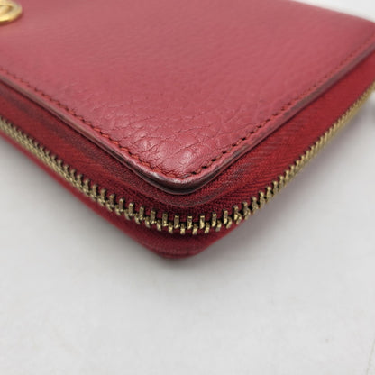 【中古品】【レディース】 456117 GG マーモント ラウンドジップ ウォレット ダブルG 財布 181-260206-kh-03-izu カラー：レッド 万代Net店