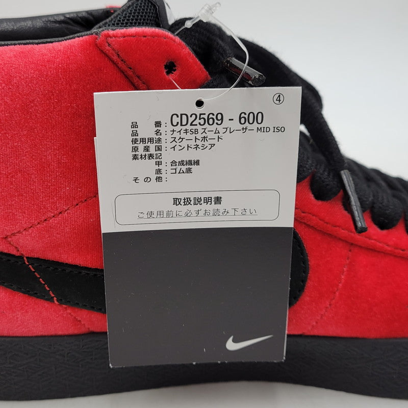 【中古美品】【レディース】 ×KEVIN BRADLEY CD2569-600 BLAZER MID ISO KEVIN AND HELL PACK ブレザーミッド スニーカー 靴 166-260222-tt-02-izu サイズ：24cm カラー：UNIVERSITY RED/BLACK 万代Net店