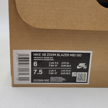 【中古美品】【レディース】 ×KEVIN BRADLEY CD2569-600 BLAZER MID ISO KEVIN AND HELL PACK ブレザーミッド スニーカー 靴 166-260222-tt-02-izu サイズ：24cm カラー：UNIVERSITY RED/BLACK 万代Net店