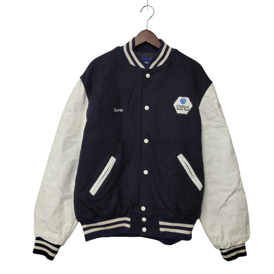 【中古品】【メンズ】 HOLLOWAY ホロウェイ USA製 KEVIN LEATHER×WOOL STADIUM JACKET レザー ウール スタジアムジャケット 146-260208-tt-07-izu サイズ：XL カラー：ネイビー×ホワイト 万代Net店