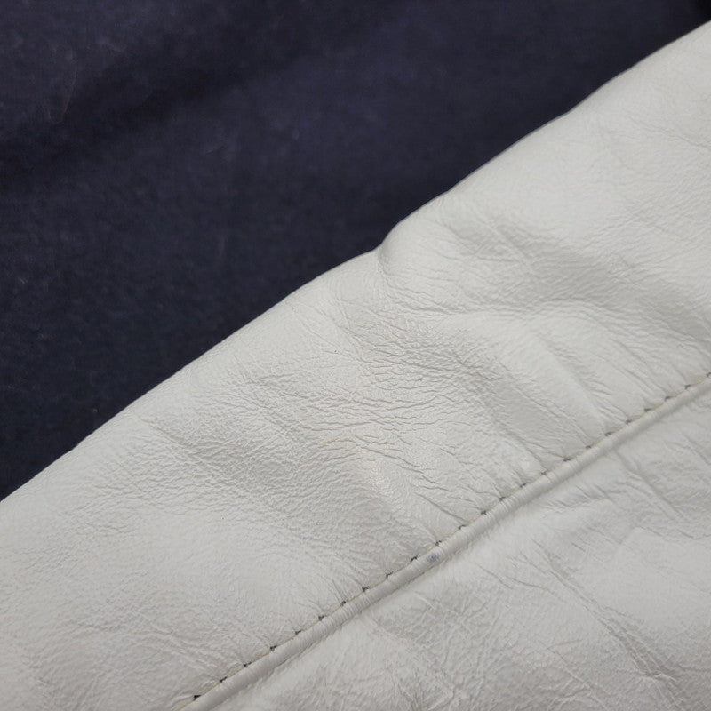 【中古品】【メンズ】 HOLLOWAY ホロウェイ USA製 KEVIN LEATHER×WOOL STADIUM JACKET レザー ウール スタジアムジャケット 146-260208-tt-07-izu サイズ：XL カラー：ネイビー×ホワイト 万代Net店