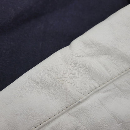 【中古品】【メンズ】 HOLLOWAY ホロウェイ USA製 KEVIN LEATHER×WOOL STADIUM JACKET レザー ウール スタジアムジャケット 146-260208-tt-07-izu サイズ：XL カラー：ネイビー×ホワイト 万代Net店