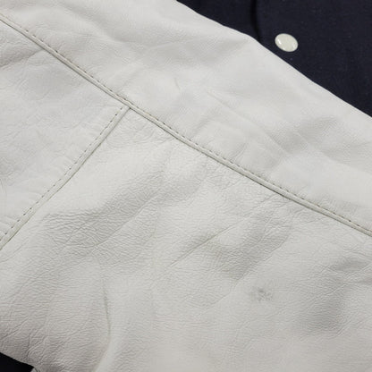 【中古品】【メンズ】 HOLLOWAY ホロウェイ USA製 KEVIN LEATHER×WOOL STADIUM JACKET レザー ウール スタジアムジャケット 146-260208-tt-07-izu サイズ：XL カラー：ネイビー×ホワイト 万代Net店