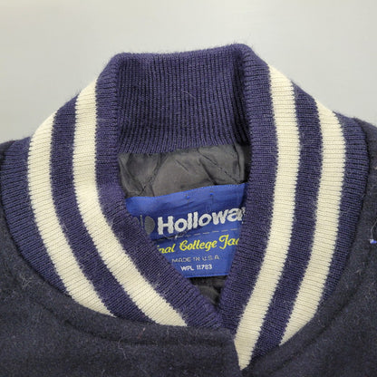【中古品】【メンズ】 HOLLOWAY ホロウェイ USA製 KEVIN LEATHER×WOOL STADIUM JACKET レザー ウール スタジアムジャケット 146-260208-tt-07-izu サイズ：XL カラー：ネイビー×ホワイト 万代Net店