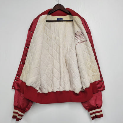 【現状渡し品】【メンズ】 HOLLOWAY ホロウェイ OKLAHOMA NYLON SUTADIUM JACKET ナイロン スタジアムジャケット スタジャン USA製 アウター 146-260209-as-13-izu サイズ：XL カラー：レッド 万代Net店