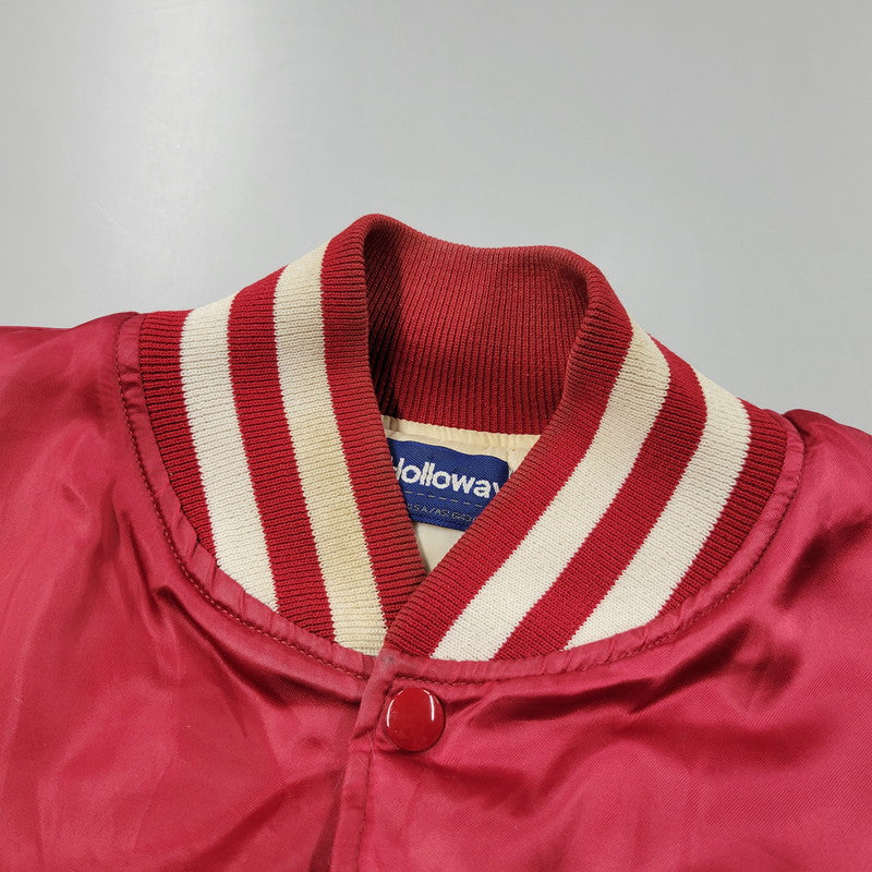 【現状渡し品】【メンズ】 HOLLOWAY ホロウェイ OKLAHOMA NYLON SUTADIUM JACKET ナイロン スタジアムジャケット スタジャン USA製 アウター 146-260209-as-13-izu サイズ：XL カラー：レッド 万代Net店
