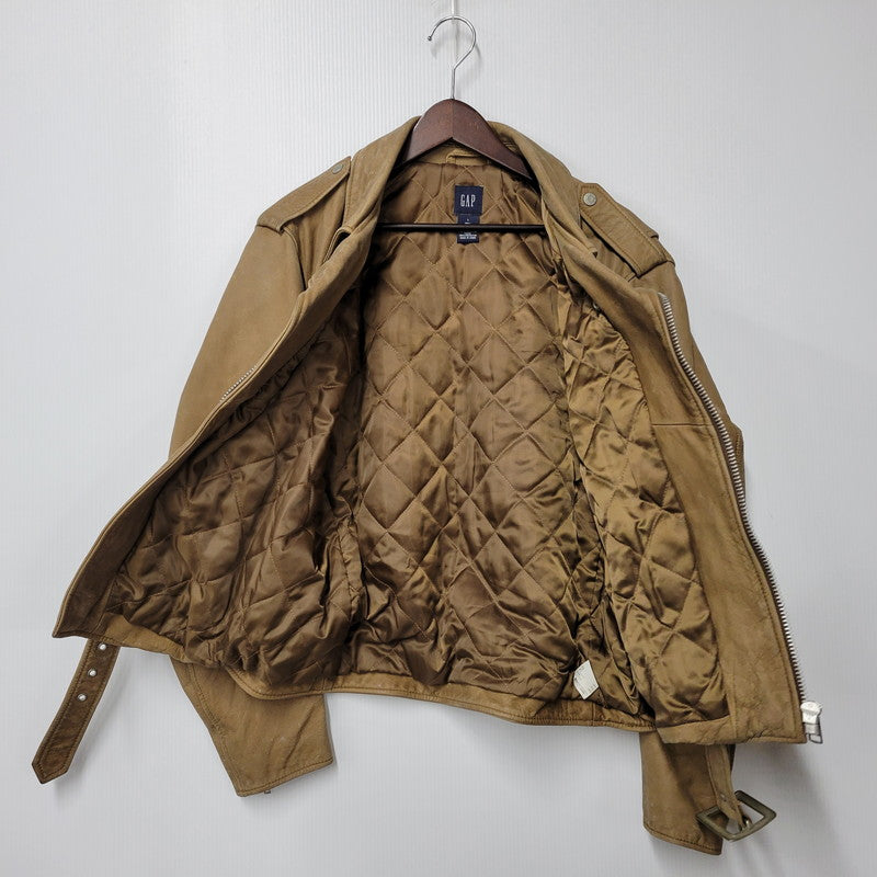 【現状渡し品】【メンズ】 OLD GAP オールドギャップ COW LEATHER DOUBLE RIDERS JACKET カウレザーダブルライダースジャケット アウター 146-260208-tt-11-izu サイズ：L カラー：ブラウン 万代Net店