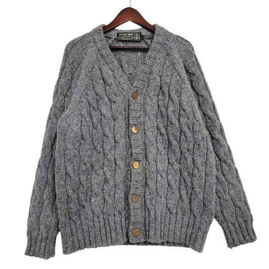 【中古品】【メンズ】 ESK VALLEY エスクバレー イングランド製 BRITISH WOOL KNIT CARDIGAN ブリティッシュ ウール ニット カーディガン トップス 長袖 146-260212-cs-13-izu サイズ：M カラー：グレー 万代Net店