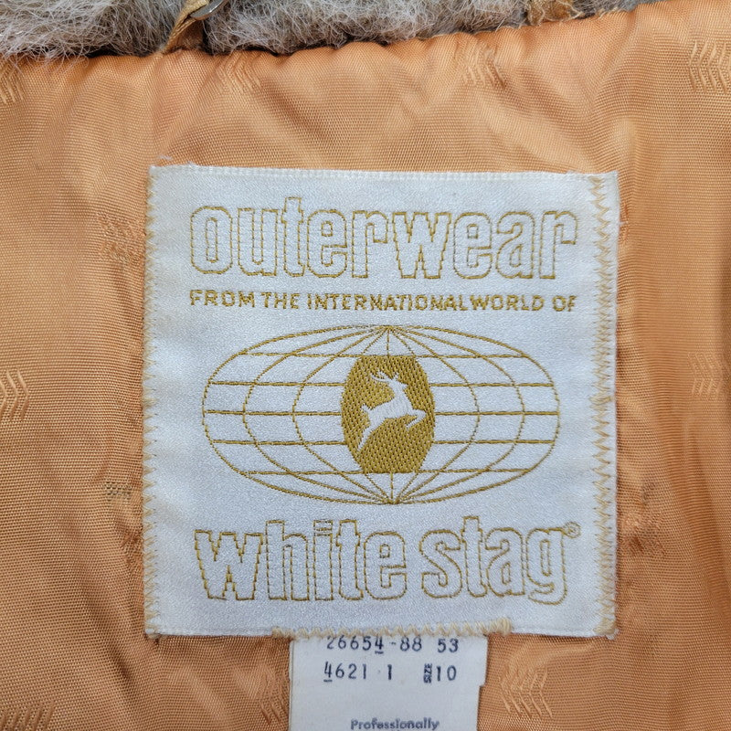 【現状渡し品】【メンズ】 WHITE STAG ホワイトスタッグ FUR BLOUSON JACKET ファーブルゾンジャケット 146-260208-tt-08-izu サイズ：10 カラー：ベージュ 万代Net店