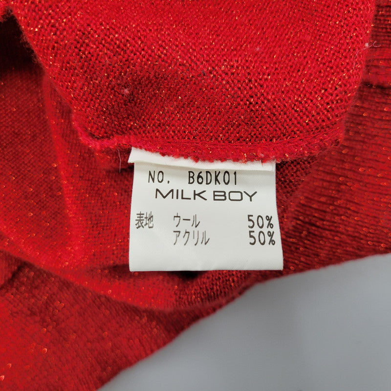 【中古品】【メンズ】 B6DK01 WOOL KNIT TEE ウール ニット ティー トップス 長袖 140-260209-cs-19-izu サイズ：不明 カラー：レッド 万代Net店