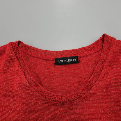 【中古品】【メンズ】 B6DK01 WOOL KNIT TEE ウール ニット ティー トップス 長袖 140-260209-cs-19-izu サイズ：不明 カラー：レッド 万代Net店