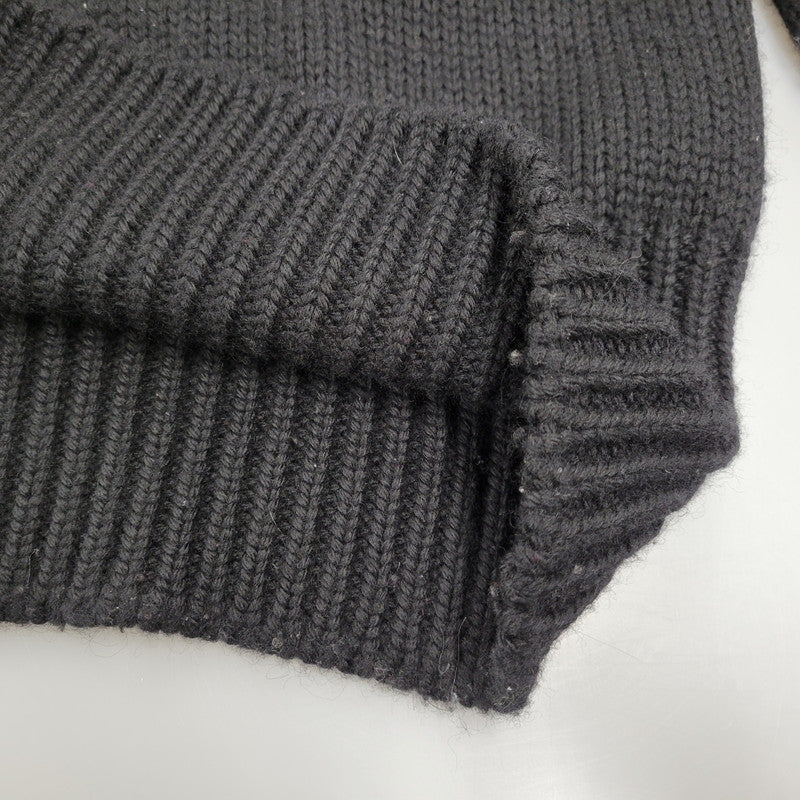 【中古品】【メンズ】 BLACK SIGN ブラックサイン WOOL KNIT SHIRT ウールニットシャツ トップス 145-260208-tt-09-izu サイズ：38 カラー：ブラック 万代Net店