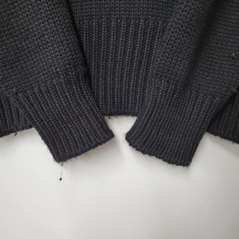 【中古品】【メンズ】 BLACK SIGN ブラックサイン WOOL KNIT SHIRT ウールニットシャツ トップス 145-260208-tt-09-izu サイズ：38 カラー：ブラック 万代Net店
